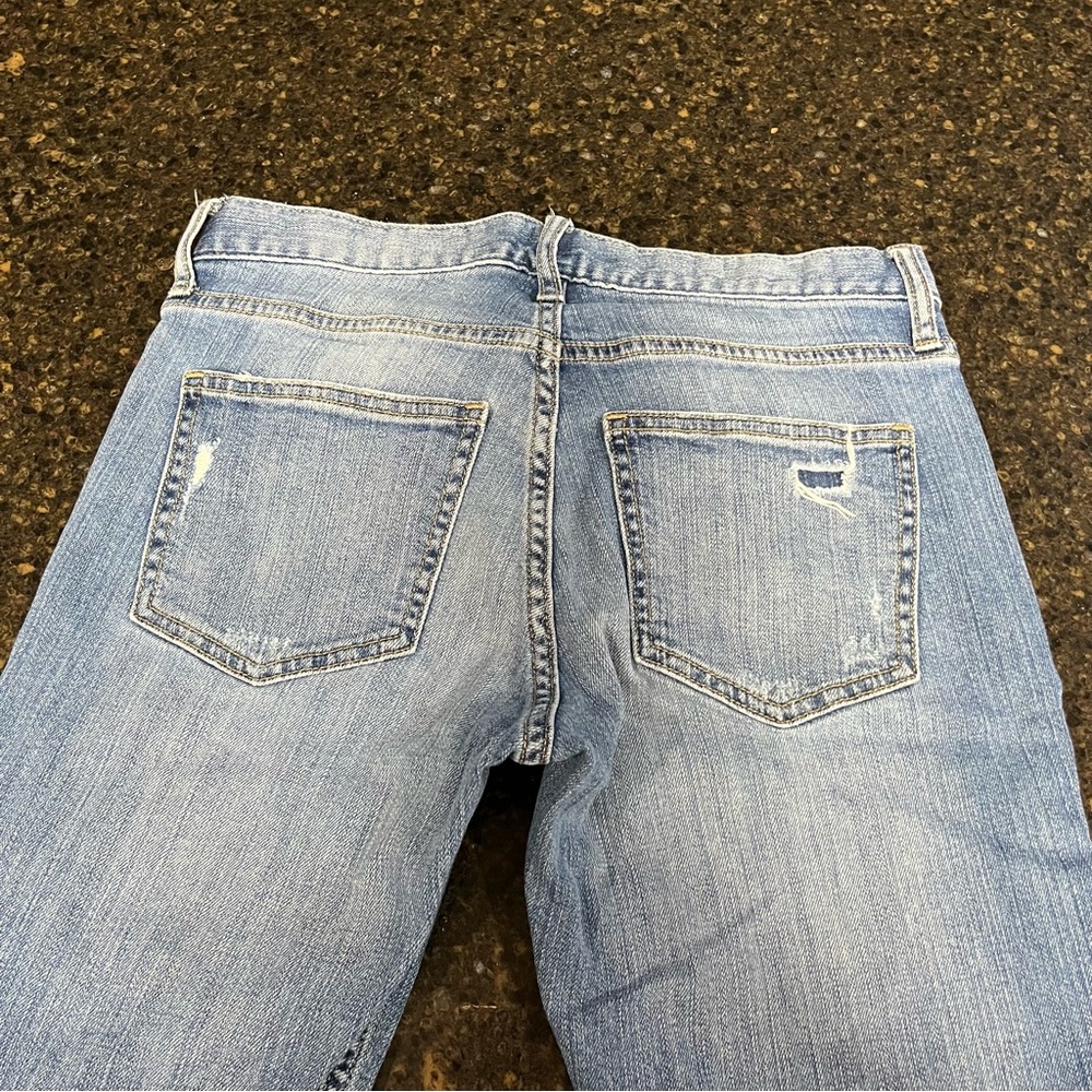 Banana Republic Light Blue Straight Leg Distressed Women's Crop Ankle Denim Jean - Picture 6 of 13